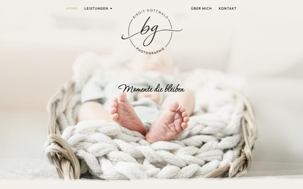 Startseite der Website von Birgit Gottwald Photographie