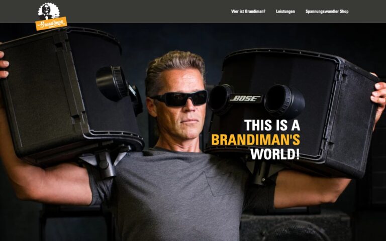Startseite der Website von Brandiman