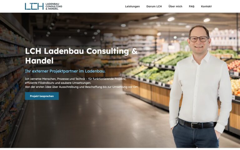 Startseite der Website von LCH – Ladenbau Consulting & Handel