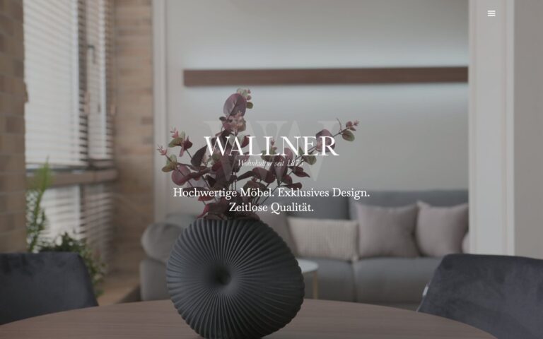 Startseite der Website von Tischlerei Wallner